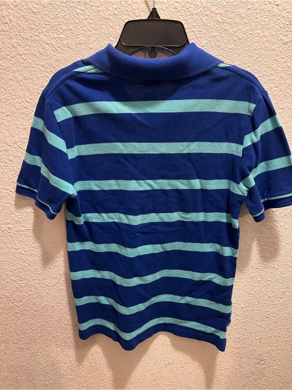 Ralph Lauren Blue & Mint Stripe Polo with Red Pony Embroidery